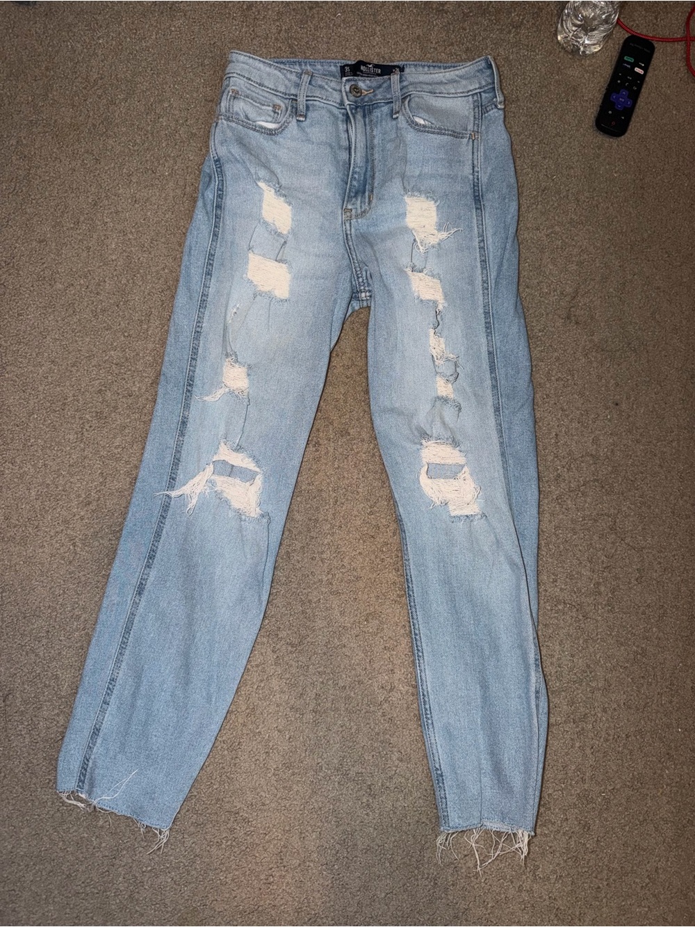 Hollister Light Blue Distressed Boyfriend Jeans
